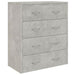 Servantă cu 4 sertare, gri beton, 60x30,5x71 cm - WALTI WALTI
