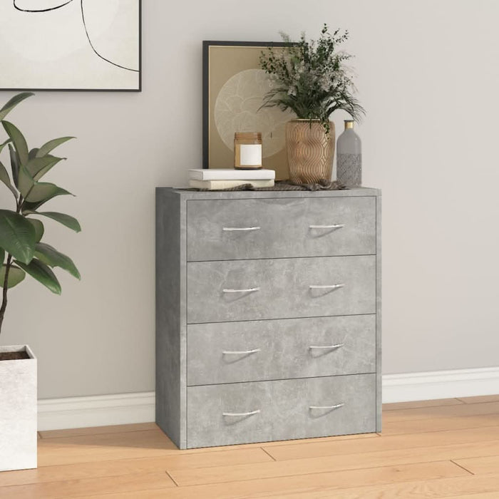 Servantă cu 4 sertare, gri beton, 60x30,5x71 cm - WALTI WALTI