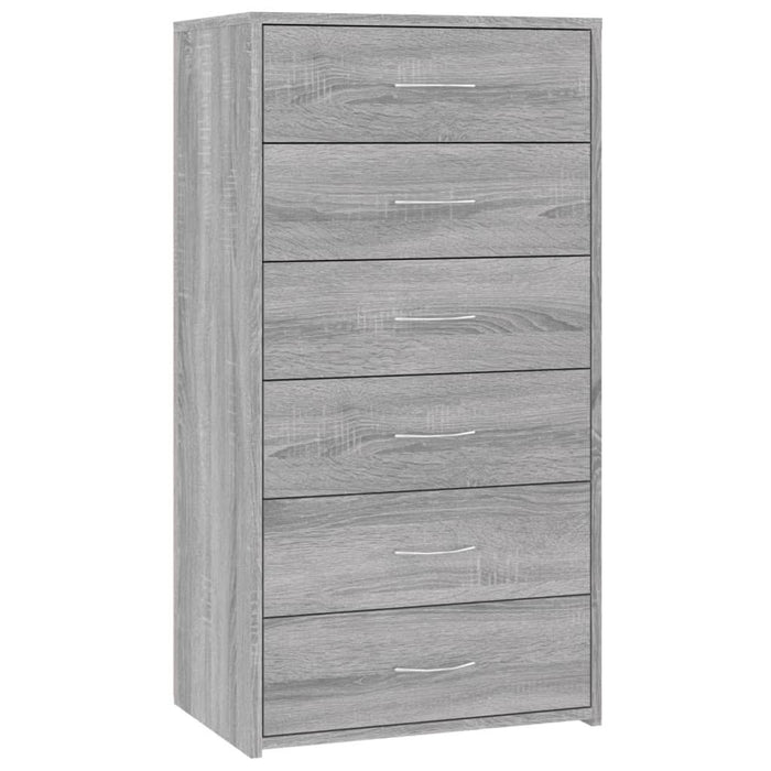 Servantă cu 6 sertare, stejar fumuriu, 50x34x96 cm, lemn - WALTI WALTI