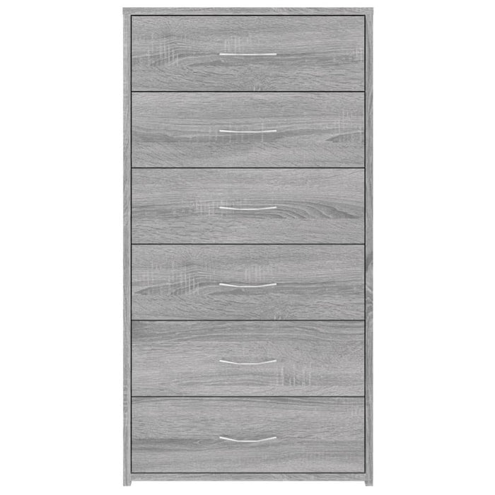 Servantă cu 6 sertare, stejar fumuriu, 50x34x96 cm, lemn - WALTI WALTI