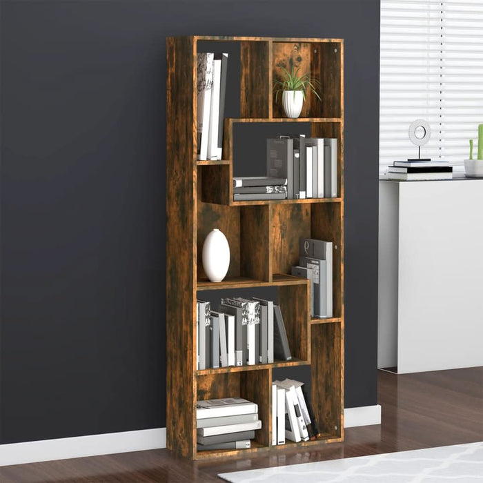Bibliotecă, stejar fumuriu, 67x24x161 cm, lemn prelucrat - WALTI WALTI