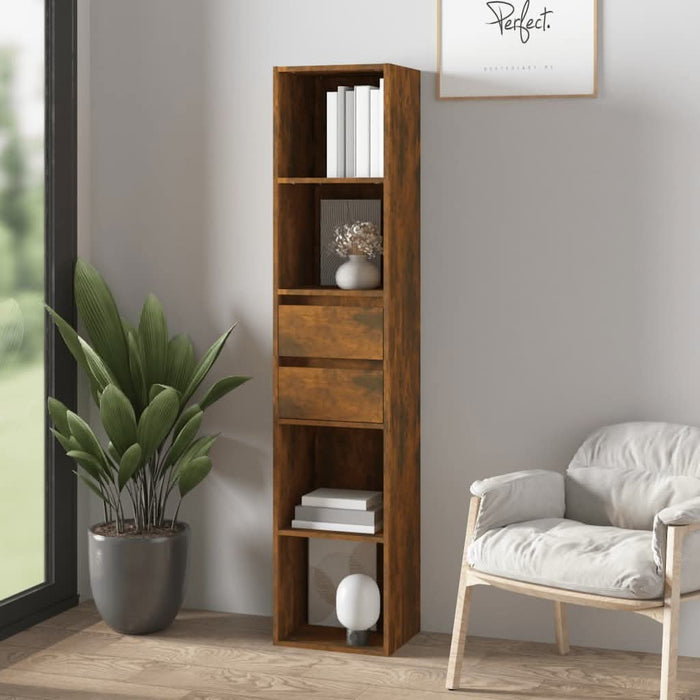 Bibliotecă, stejar fumuriu, 36x30x171 cm, lemn prelucrat - WALTI WALTI