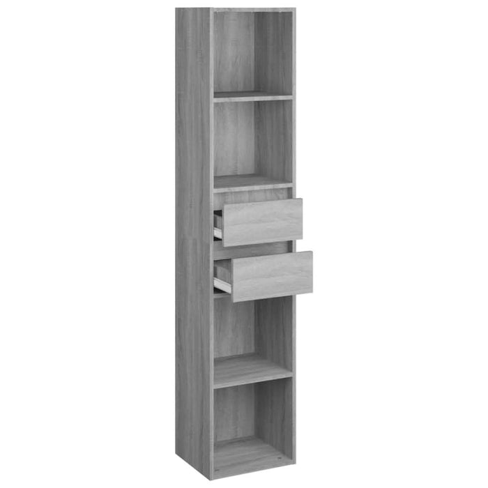 Bibliotecă, gri sonoma, 36x30x171 cm, lemn prelucrat - WALTI WALTI