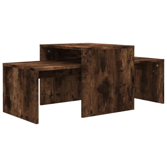 Set măsuță de cafea stejar fumuriu 100x48x40 cm lemn prelucrat - WALTI WALTI