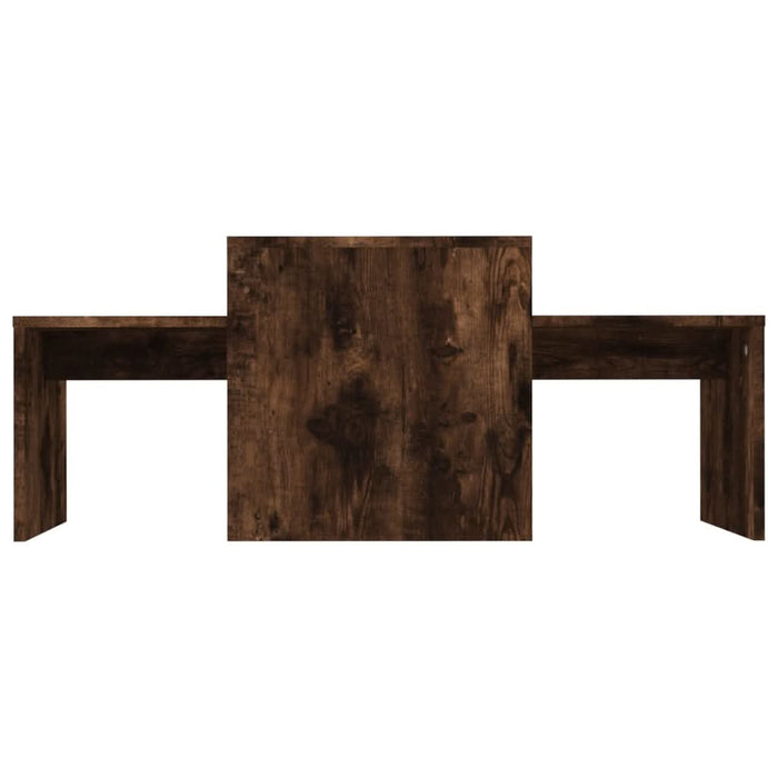 Set măsuță de cafea stejar fumuriu 100x48x40 cm lemn prelucrat - WALTI WALTI