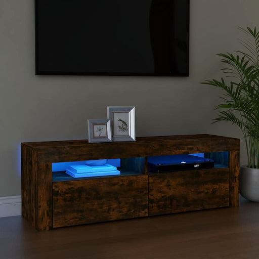 Comodă TV cu lumini LED, stejar fumuriu, 120x35x40 cm - WALTI WALTI