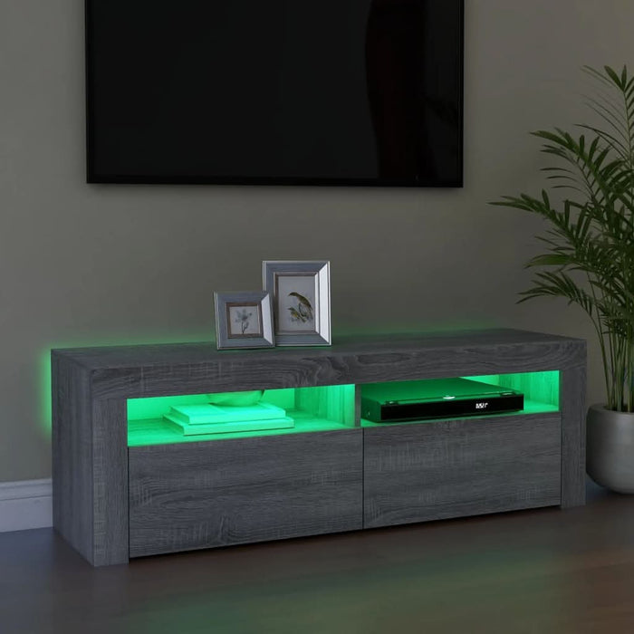Comodă TV cu lumini LED, gri sonoma, 120x35x40 cm - WALTI WALTI