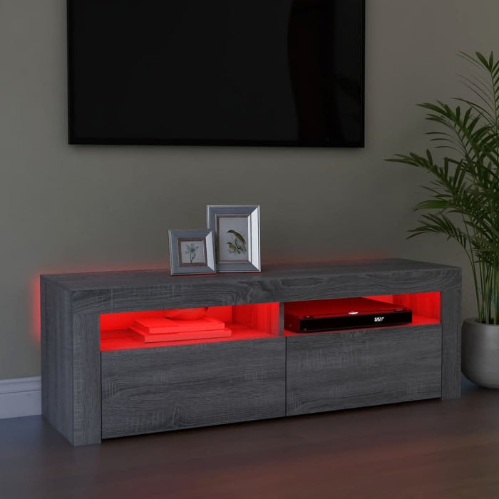 Comodă TV cu lumini LED, gri sonoma, 120x35x40 cm - WALTI WALTI