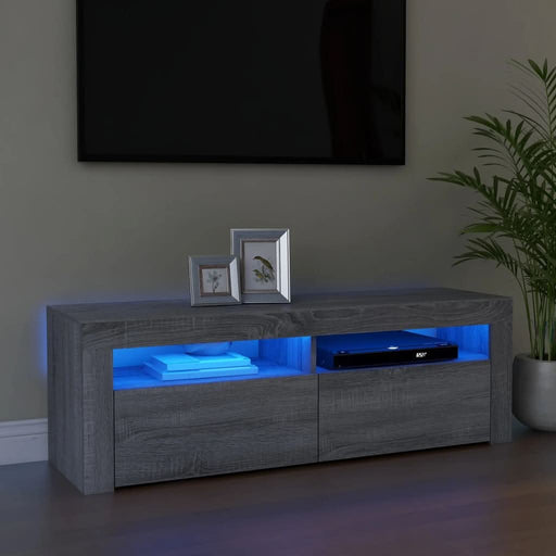 Comodă TV cu lumini LED, gri sonoma, 120x35x40 cm - WALTI WALTI