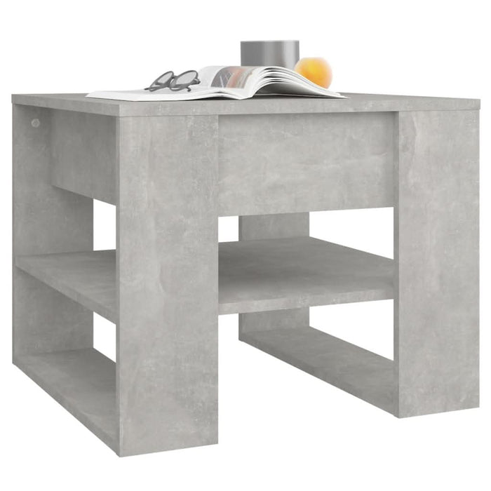 Măsuță de cafea, gri beton, 55,5x55x45 cm, lemn prelucrat - WALTI WALTI