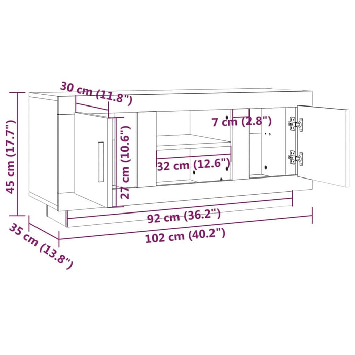 Comodă TV, gri beton, 102x35x45 cm, lemn prelucrat - WALTI WALTI