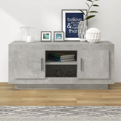 Comodă TV, gri beton, 102x35x45 cm, lemn prelucrat - WALTI WALTI