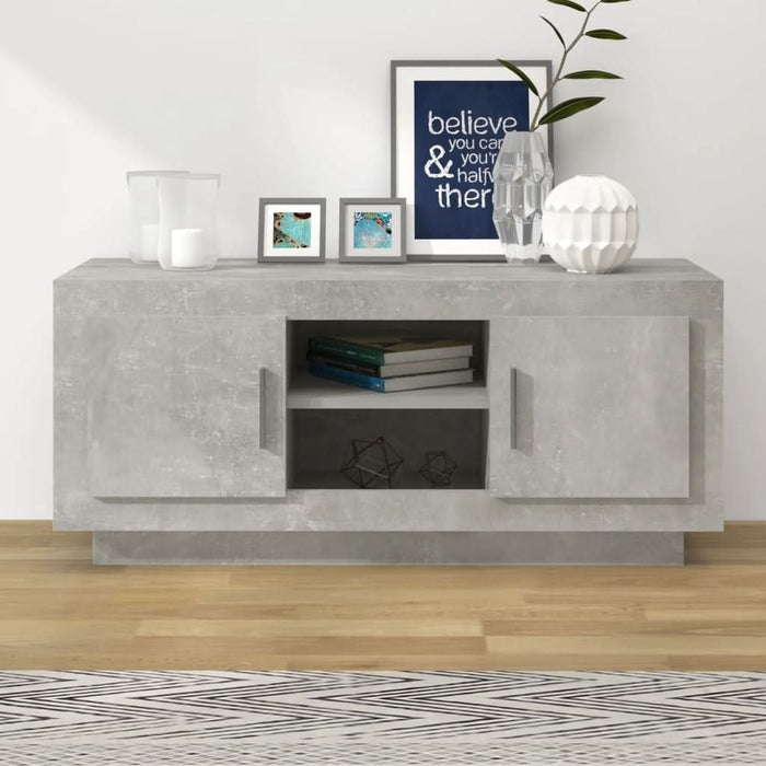 Comodă TV, gri beton, 102x35x45 cm, lemn prelucrat - WALTI WALTI