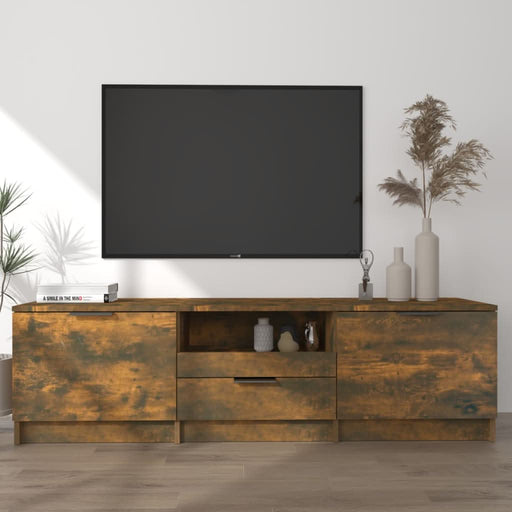 Comodă TV, stejar fumuriu, 140x35x40 cm, lemn prelucrat - WALTI WALTI