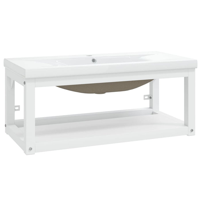 Cadru lavoar baie cu chiuvetă încorporată, alb, fier - WALTI WALTI