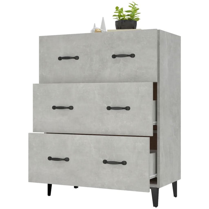 Servantă, gri beton, 69,5x34x90 cm, lemn compozit - WALTI WALTI