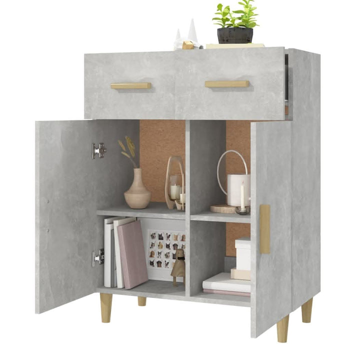 Măsuță de cafea, gri beton, 69,5x34x89 cm, lemn prelucrat - WALTI WALTI