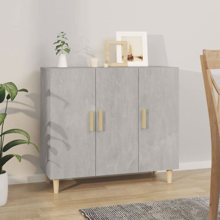 Servantă, gri beton, 90x34x80 cm, lemn compozit - WALTI WALTI