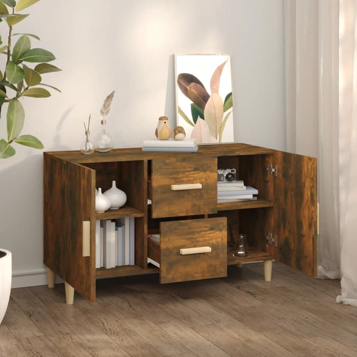 Servantă, stejar fumuriu, 100x36x60 cm, lemn compozit - WALTI WALTI