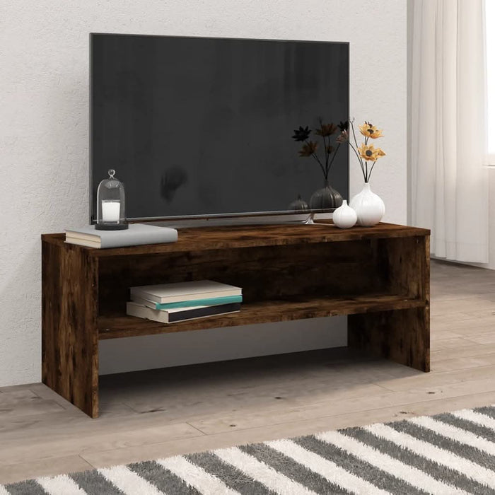 Comodă TV, stejar fumuriu, 100x40x40 cm, lemn compozit - WALTI WALTI