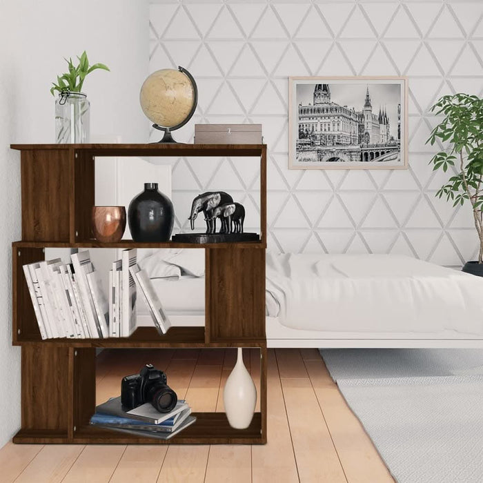 Bibliotecă/Separator, stejar maro, 80x24x96 cm , lemn prelucrat - WALTI WALTI