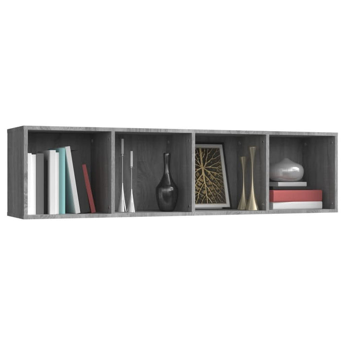 Bibliotecă/dulap TV, gri sonoma, 143x30x36 cm, lemn prelucrat - WALTI WALTI