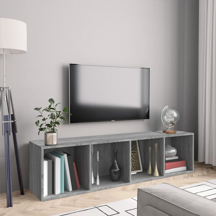 Bibliotecă/dulap TV, gri sonoma, 143x30x36 cm, lemn prelucrat - WALTI WALTI