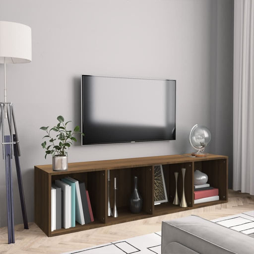 Bibliotecă/dulap TV stejar maro 143x30x36 cm lemn prelucrat - WALTI WALTI