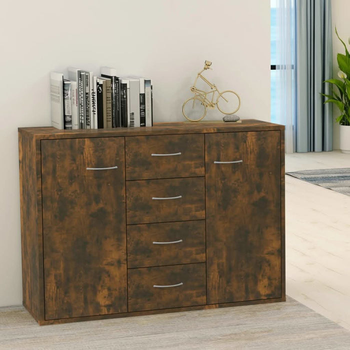 Dulap lateral, stejar fumuriu, 88x30x65 cm, lemn compozit - WALTI WALTI