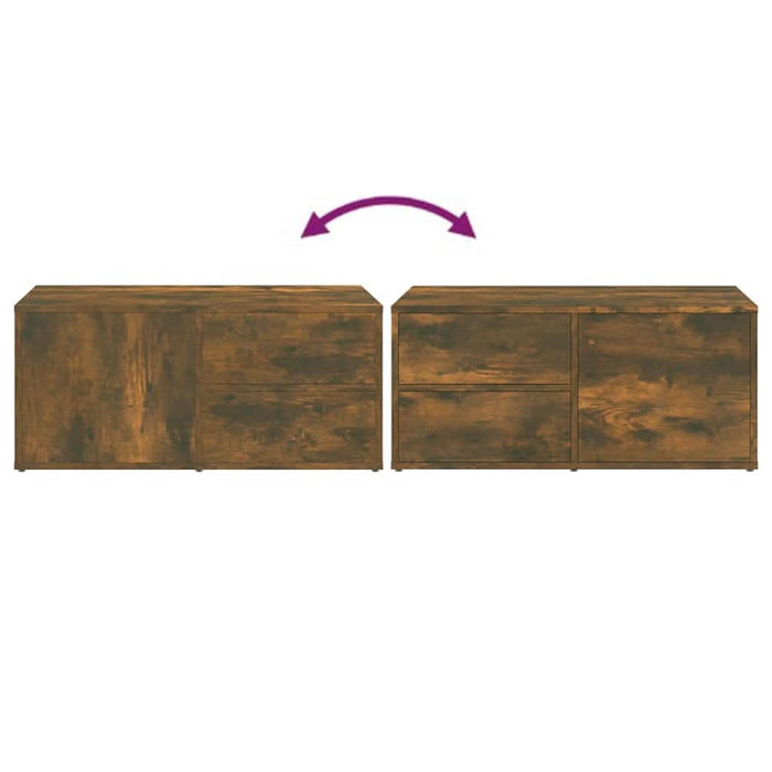 Comodă TV, stejar fumuriu, 80x34x36 cm, lemn prelucrat - WALTI WALTI