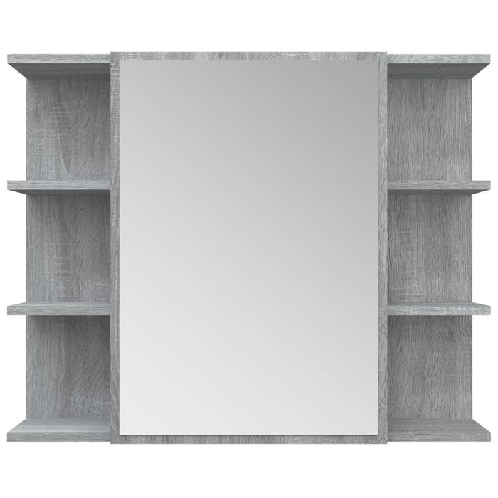 Dulap de baie cu oglindă gri sonoma 80x20,5x64 cm lemn compozit - WALTI WALTI