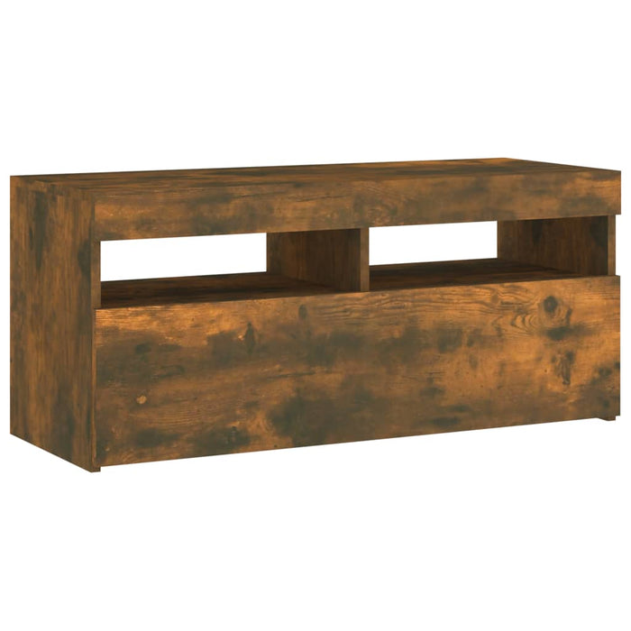 Comodă TV cu lumini LED, stejar fumuriu, 90x35x40 cm - WALTI WALTI