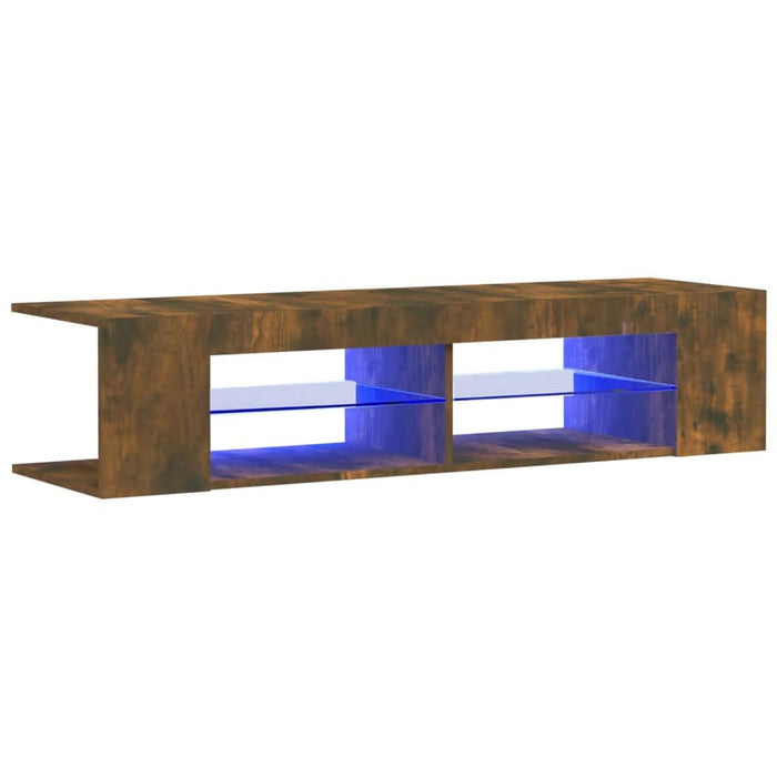 Comodă TV cu lumini LED, stejar fumuriu, 135x39x30 cm - WALTI WALTI