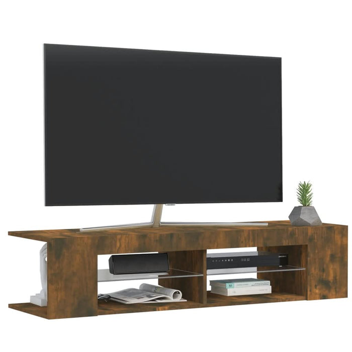 Comodă TV cu lumini LED, stejar fumuriu, 135x39x30 cm - WALTI WALTI
