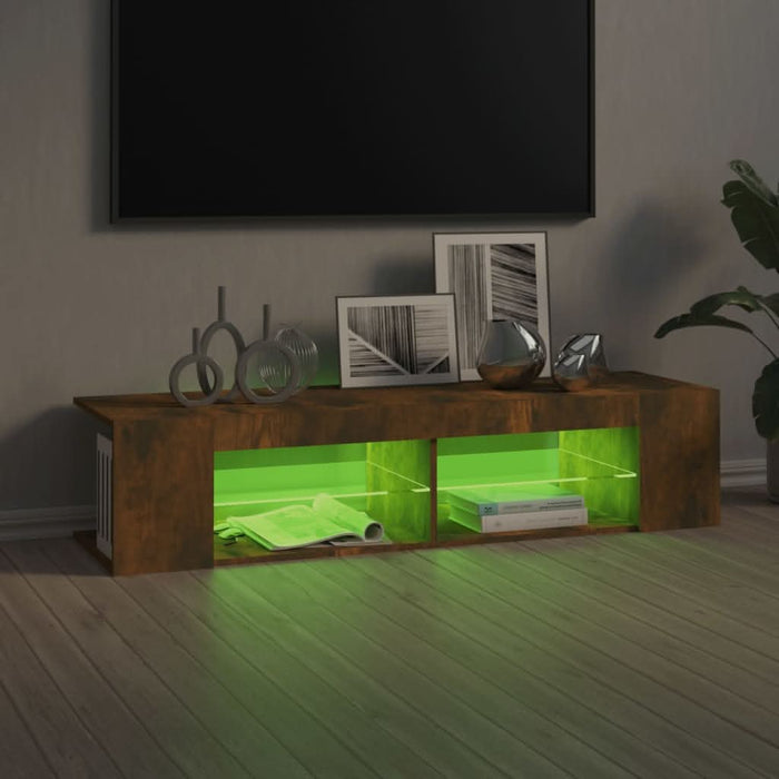 Comodă TV cu lumini LED, stejar fumuriu, 135x39x30 cm - WALTI WALTI