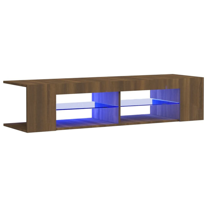 Comodă TV cu lumini LED, stejar maro, 135x39x30 cm - WALTI WALTI