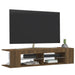 Comodă TV cu lumini LED, stejar maro, 135x39x30 cm - WALTI WALTI