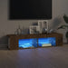 Comodă TV cu lumini LED, stejar maro, 135x39x30 cm - WALTI WALTI