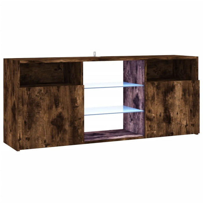 Comodă TV cu lumini LED, stejar fumuriu, 120x30x50 cm - WALTI WALTI