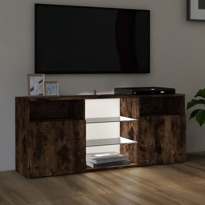 Comodă TV cu lumini LED, stejar fumuriu, 120x30x50 cm - WALTI WALTI