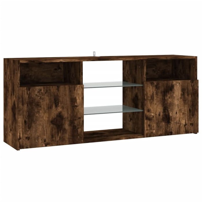Comodă TV cu lumini LED, stejar fumuriu, 120x30x50 cm - WALTI WALTI