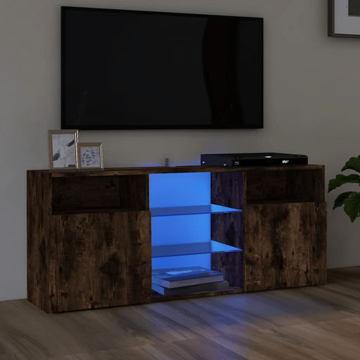 Comodă TV cu lumini LED, stejar fumuriu, 120x30x50 cm - WALTI WALTI
