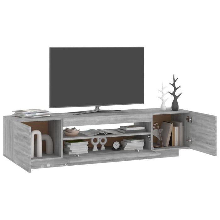 Comodă TV cu lumini LED, gri sonoma, 160x35x40 cm - WALTI WALTI
