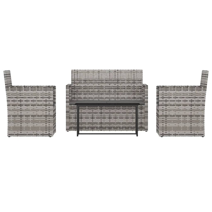 Set mobilier de exterior cu perne, 4 piese, gri, poliratan - WALTI WALTI