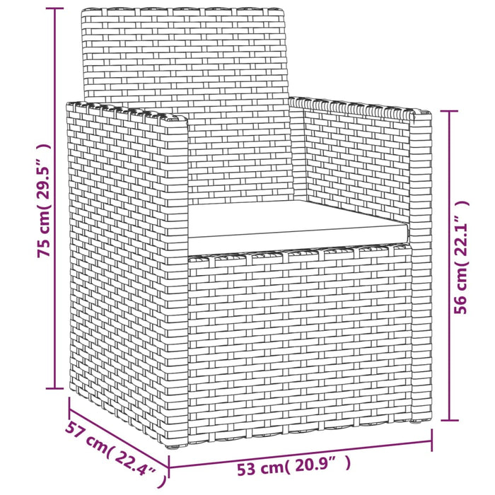 Set mobilier de exterior cu perne, 4 piese, gri, poliratan - WALTI WALTI