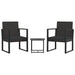 Set mobilier de grădină cu perne, 3 piese, negru, poliratan - WALTI WALTI