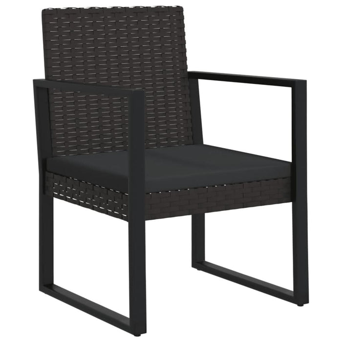 Set mobilier de grădină cu perne, 3 piese, negru, poliratan - WALTI WALTI