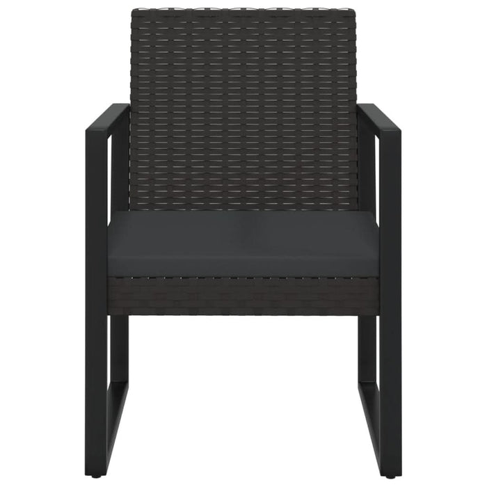 Set mobilier de grădină cu perne, 3 piese, negru, poliratan - WALTI WALTI