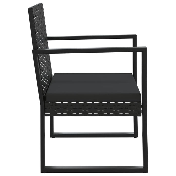 Set mobilier de grădină cu perne, 3 piese, negru, poliratan - WALTI WALTI