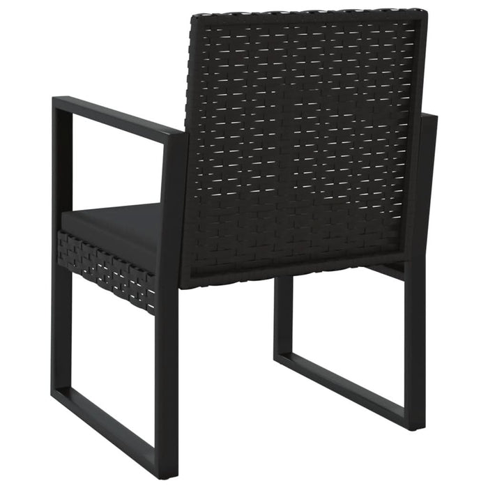 Set mobilier de grădină cu perne, 3 piese, negru, poliratan - WALTI WALTI
